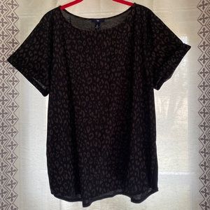 Womens XL GAP leopard animal print top